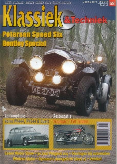 Klassiek & Techniek 58 2003 : Volvo PV - Triumph - Peugeot, Ophalen of Verzenden, Gelezen, Algemeen
