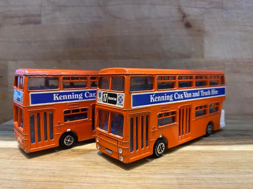 2x Dinky Toys No. 291 Atlantean Dubbeldekkerbus, Ophalen of Verzenden, Gebruikt, Auto, Overige merken