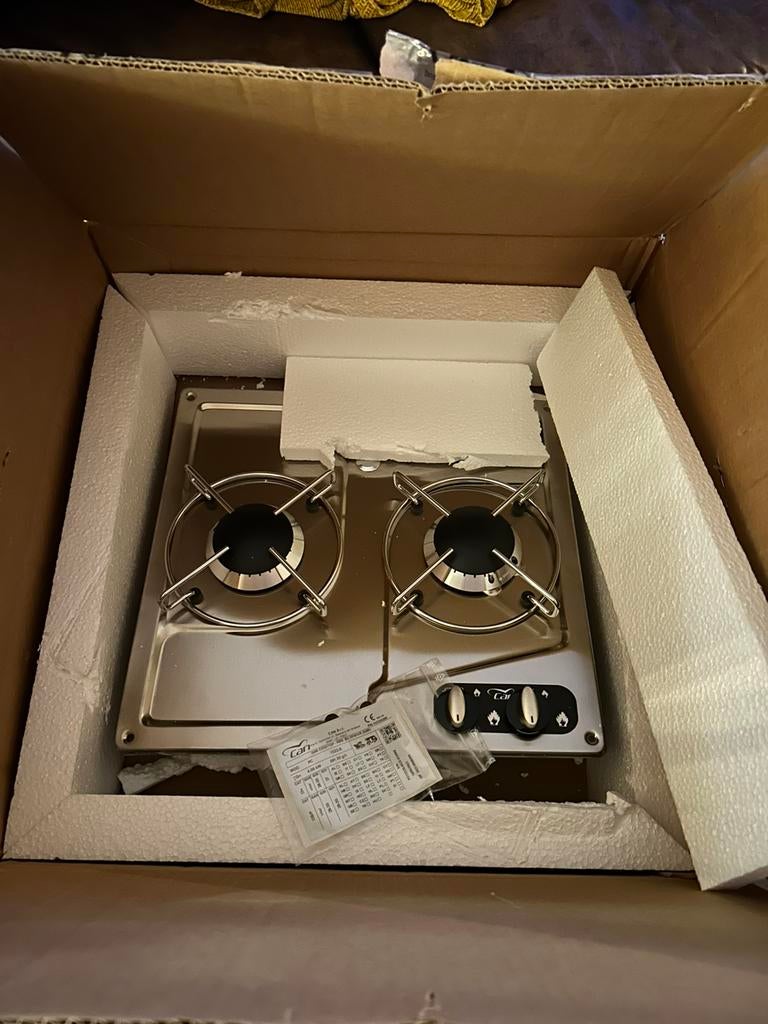 Can 2pits inbouw kookplaat rvs, Ophalen of Verzenden, Nieuw