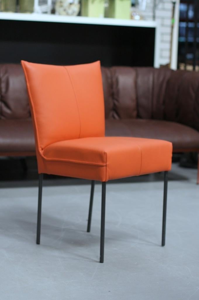 Leuke moderne eetkamerstoel Forward Jess Design leer oranje, Ophalen, Overige kleuren, Zo goed als nieuw, Eén
