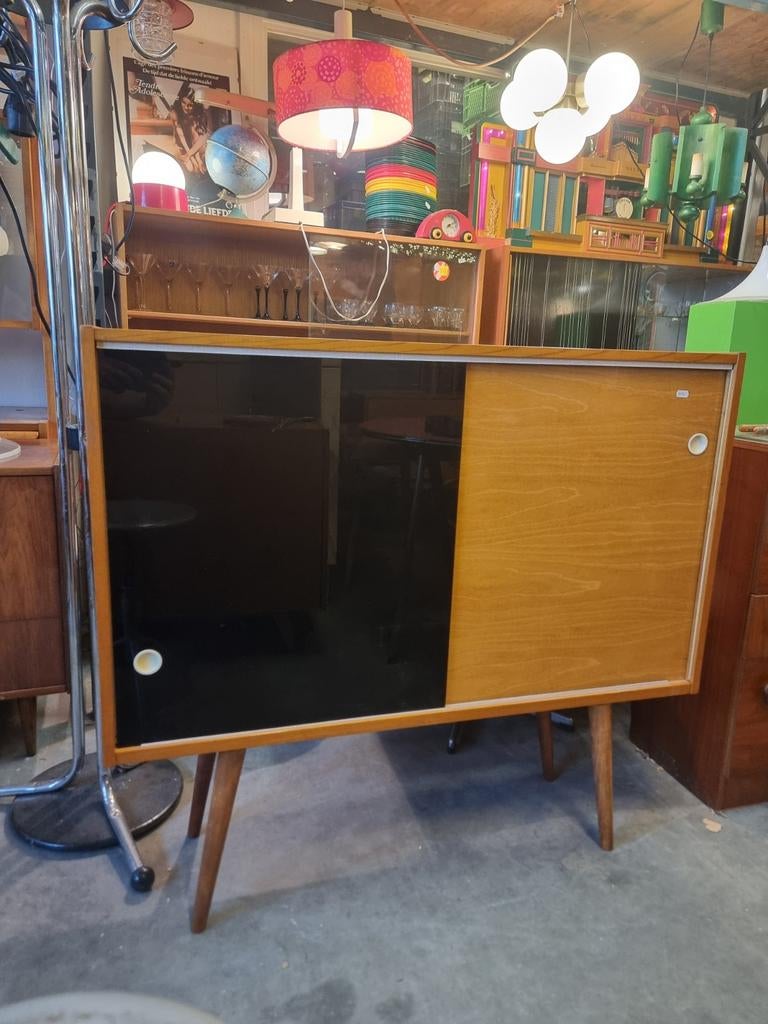 Vintage wandkast met schuifdeuren Jaren 60, Ophalen, Gebruikt, ,, ,