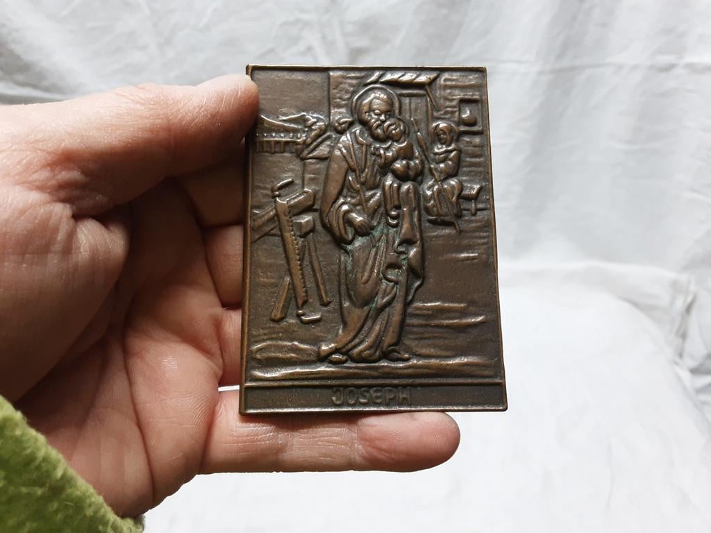 Religieuze Wandplaquette Sint Jozef, Antiek en Kunst, Ophalen of Verzenden