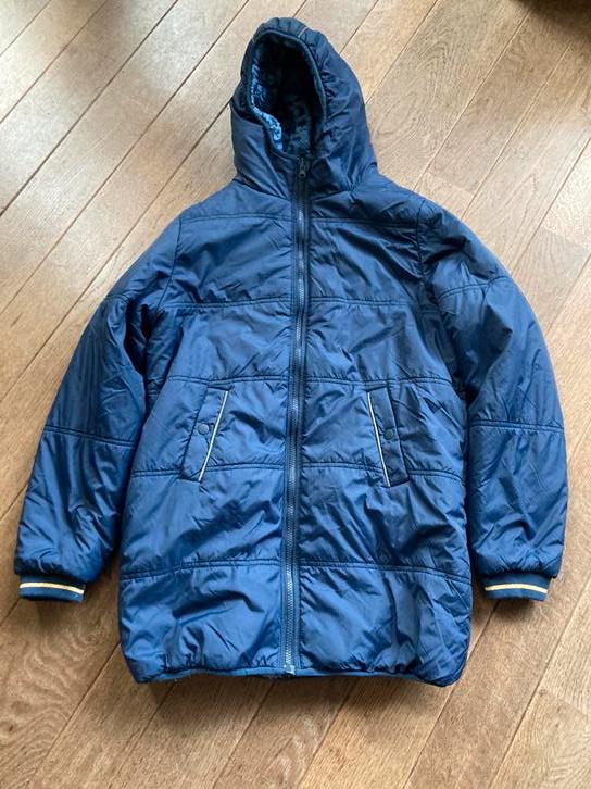 Anytime - gewatteerde reversible jas panter/blauw, Ophalen of Verzenden, Zo goed als nieuw, Meisje, Jas