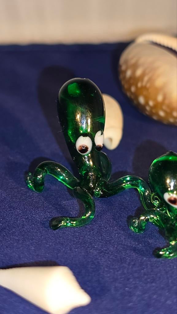 4 Handgemaakte Glazen Octopussen, Ophalen of Verzenden