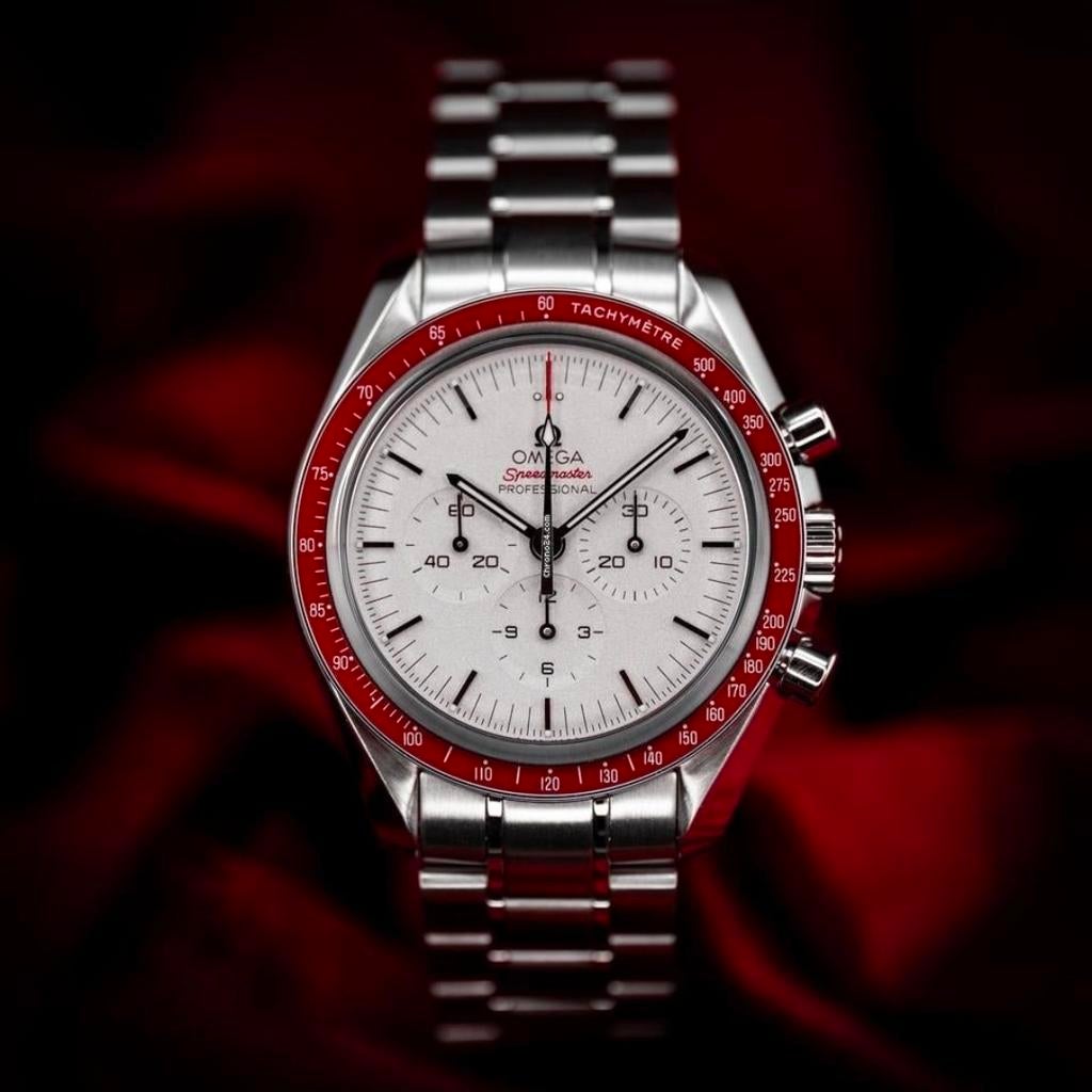 Omega Speedmaster Tokyo 2020 Rising Sun Limited Edition, Sieraden, Tassen en Uiterlijk, Horloges | Heren, Staal, Staal, Polshorloge
