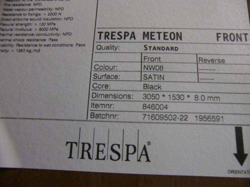 Aantal platen trespa nieuw nw08 en nw15  (nr139), Ophalen, Nieuw