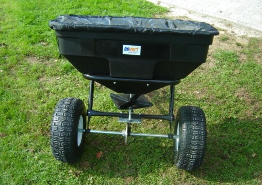 NIEUW Getrokken ZOUT Kunstmeststrooier voor zitmaaier 56kg, Ophalen of Verzenden, Nieuw, Opvangbak, 90 tot 120 cm