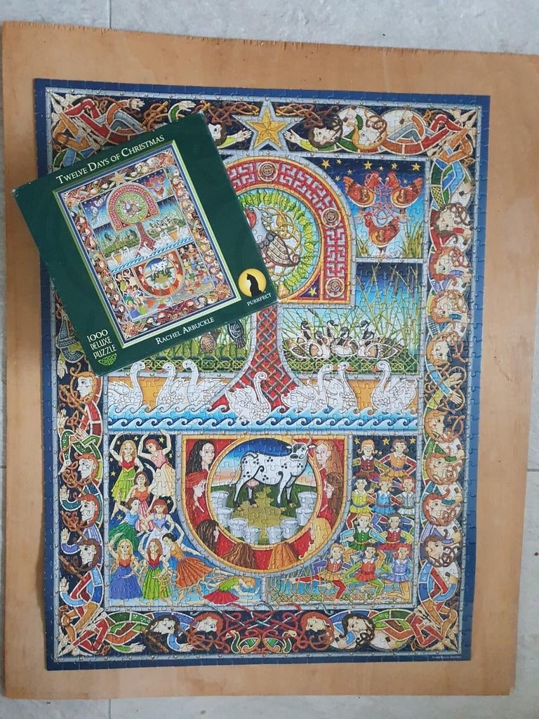 Puzzel 1000 12 days of christmas Rachel Arbuckle kerk kerst, Hobby en Vrije tijd, Denksport en Puzzels, 500 t/m 1500 stukjes, Ophalen of Verzenden