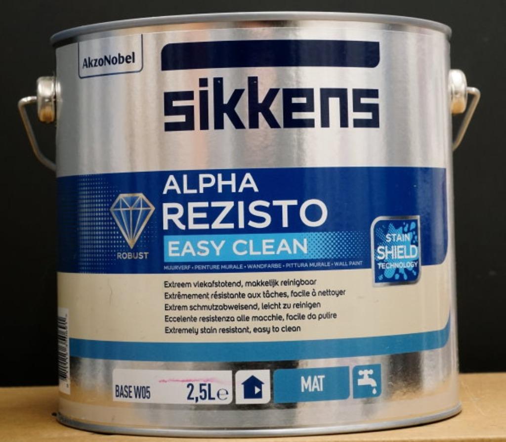 Sikkens Alpha Rezisto easyclean 2,5 liter, Doe-het-zelf en Verbouw, Verf, Beits en Lak, Wit, Nieuw, Ophalen of Verzenden, Verf
