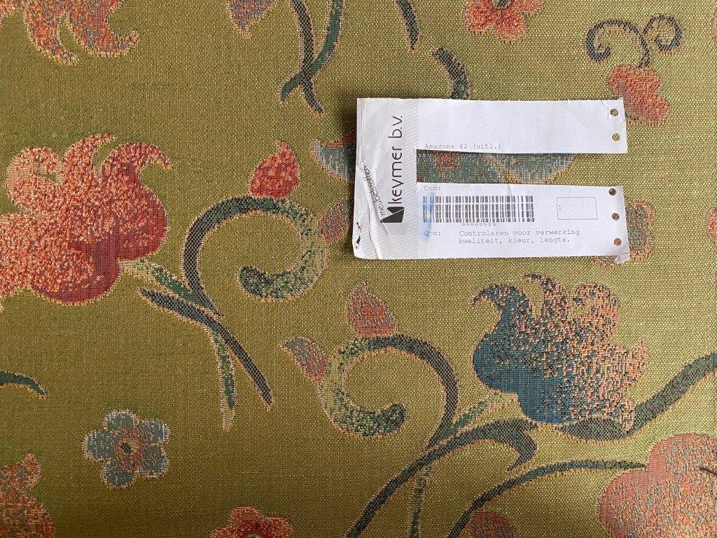 STOF VOOR DESIGN: Keymer meubelstof PER METER MAX. 14 METER, 120 cm of meer, Ophalen of Verzenden, Polyester, Groen