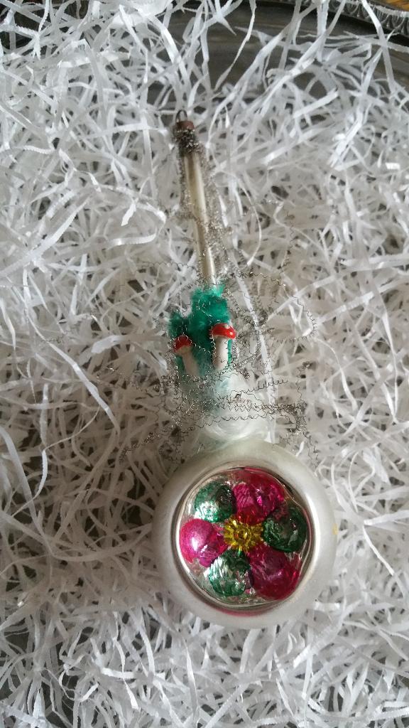 antieke kerstbal nr 376 model bal lange hals deukbal leo, Diversen, Kerst, Gebruikt, Ophalen of Verzenden