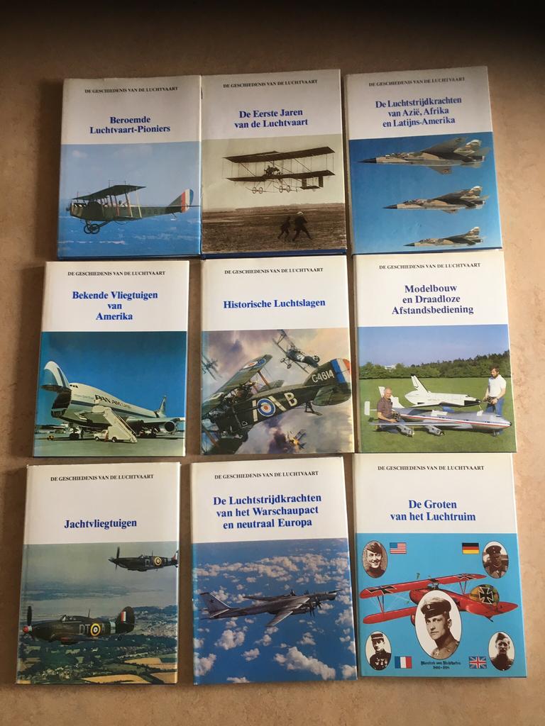 9 x geschiedenis van de luchtvaart, Verzamelen, Luchtvaart en Vliegtuigspotten, Ophalen of Verzenden, Gebruikt, Boek of Tijdschrift