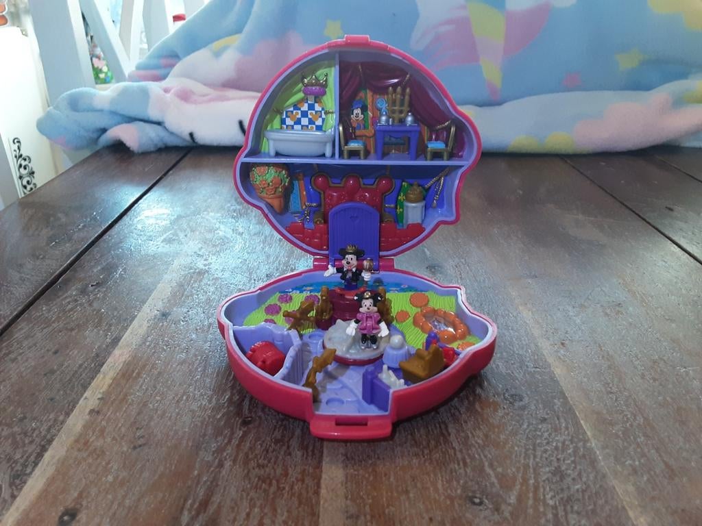 Disney Mickey en Minnie Mouse Polly Pocket collectors item, Ophalen of Verzenden, Mickey Mouse, Gebruikt, Beeldje of Figuurtje