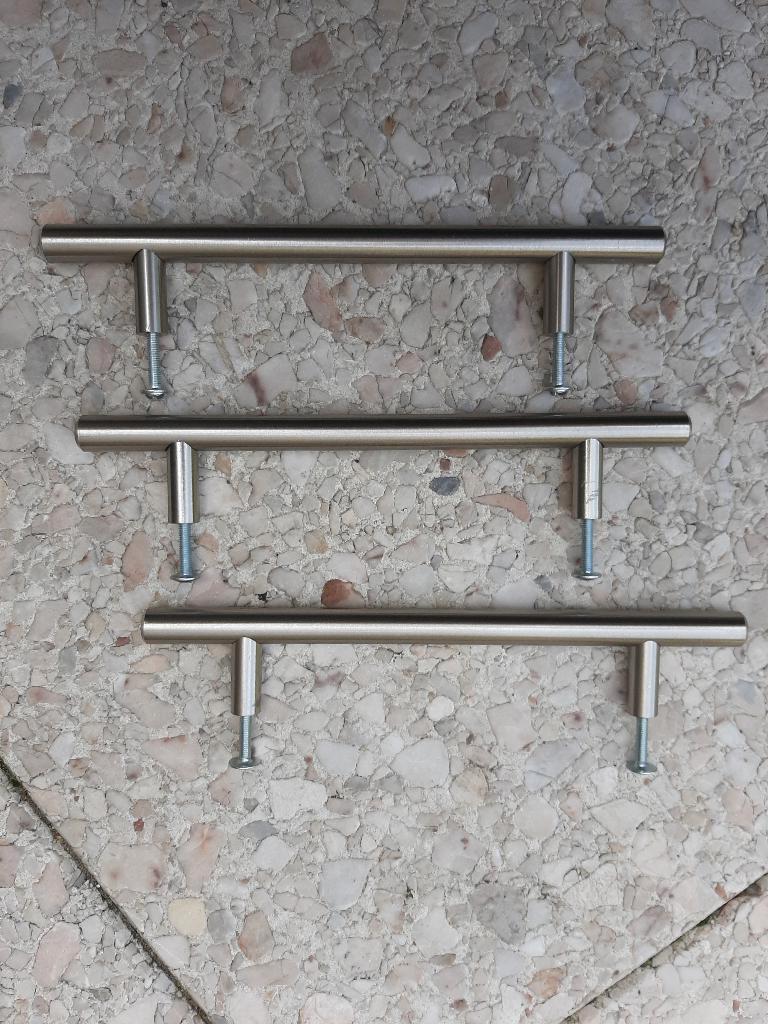 Handgreep RVS 190x33mm montage h-o-h 128mm (3st.), Ophalen of Verzenden, Zo goed als nieuw, Rvs, Overige typen