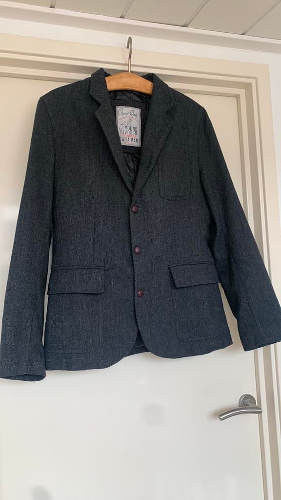 Zara Man colbert, Kleding | Heren, Ophalen of Verzenden, Zo goed als nieuw, Maat 48/50 (M), Grijs