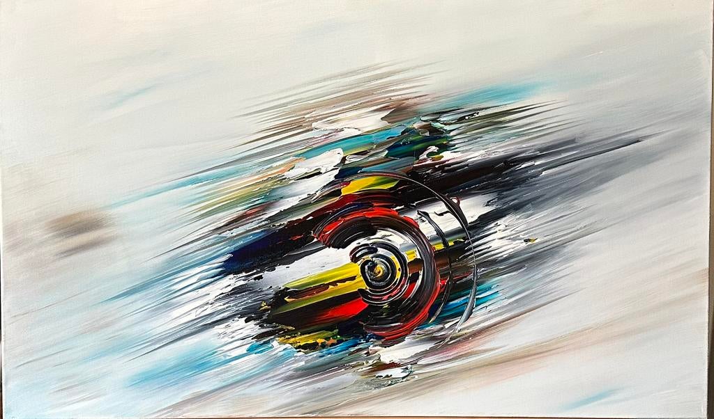 Gena G. - Abstract “ In flight “- Handgeschilderd- Uniek, Ophalen of Verzenden