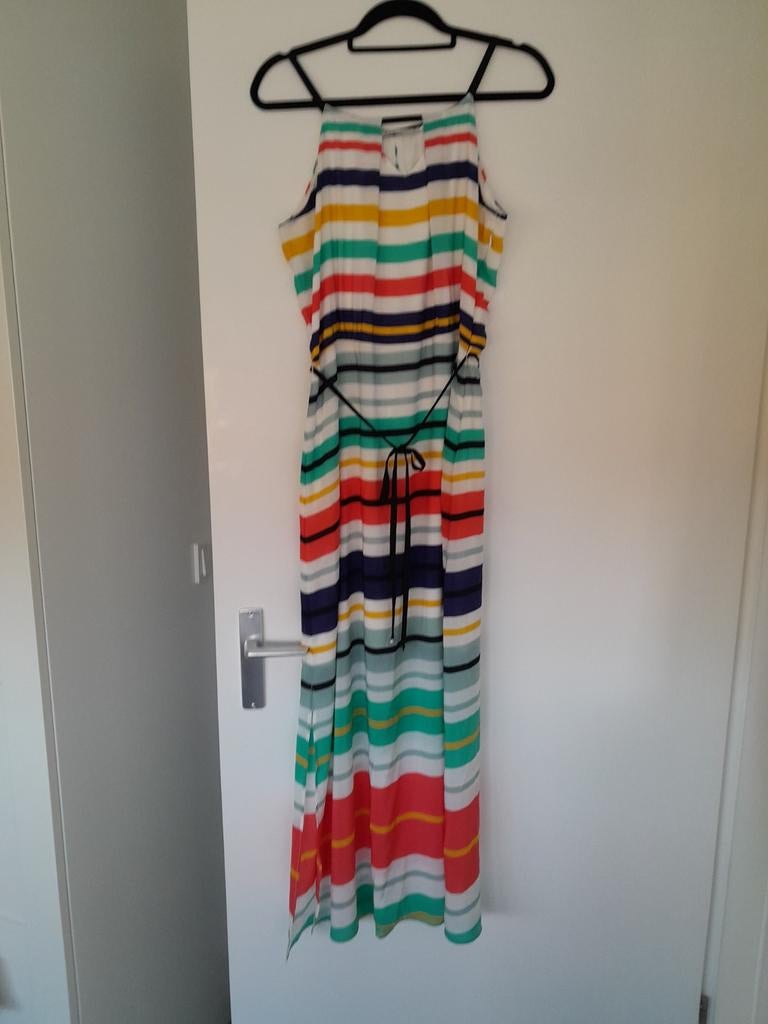 Steps maxi jurk. Meerkleurig gestreept. Maat 40., Maat 38/40 (M), Wit, Ophalen of Verzenden, Zo goed als nieuw