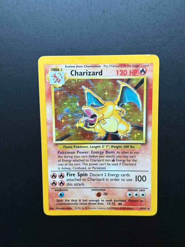Charizard Pokémonkaart, Ophalen, Gebruikt, Losse kaart, Foil