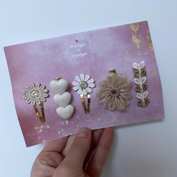 Haarknipjes & haarclipjes cadeauset schuifspeldjes wit goud, Ophalen of Verzenden, Nieuw, Haarknipjes & haarclipjes