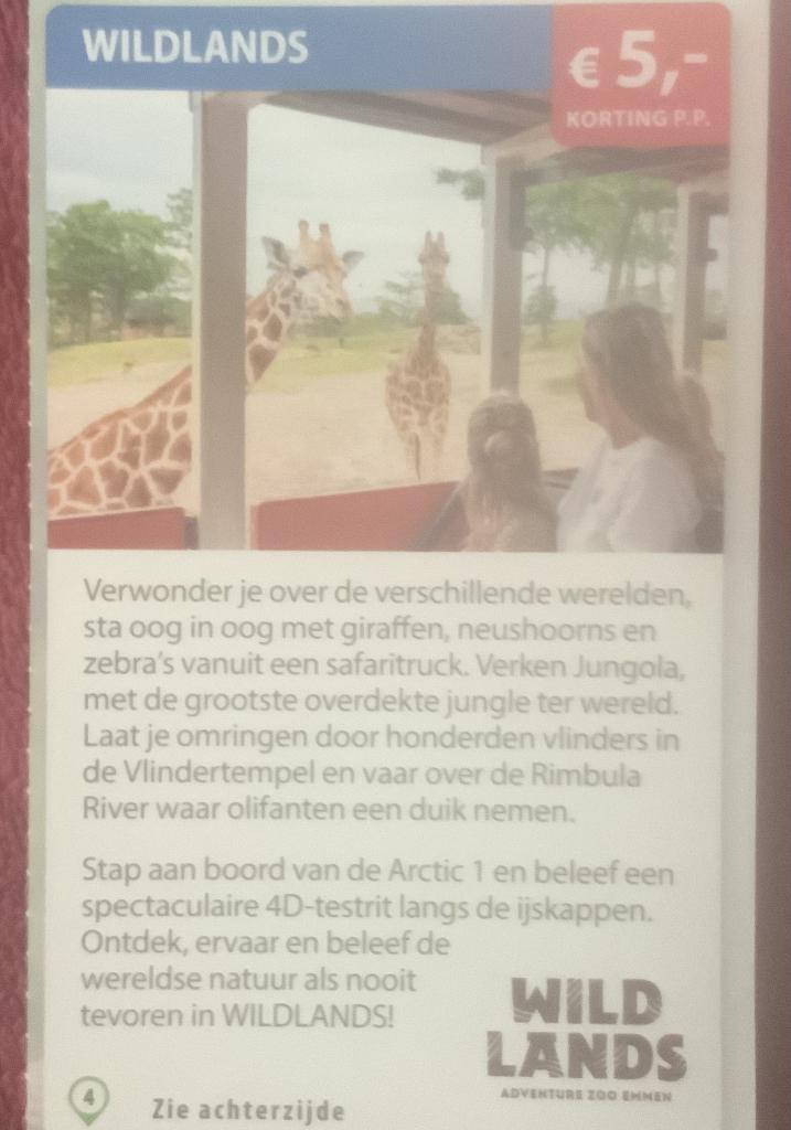 Wildlands Adventure Zoo Emmen Voordeelbon, Tickets en Kaartjes, Drie personen of meer, Dierentuinbon