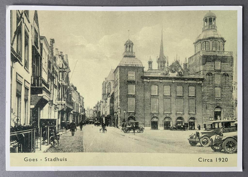 Goes stadhuis, circa 1920 Reproductie, Ophalen of Verzenden, Voor 1920, Ongelopen, Zeeland