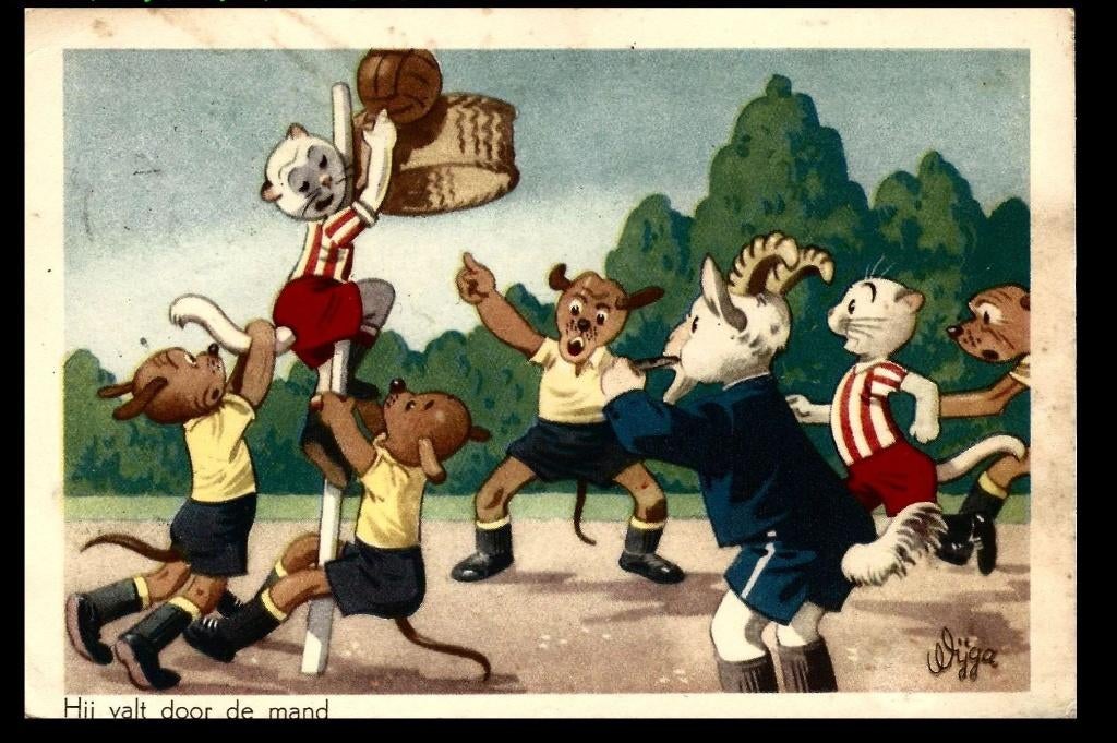 Jan Wijga, dieren sporten basketbal, Verzenden, 1920 tot 1940, Gelopen