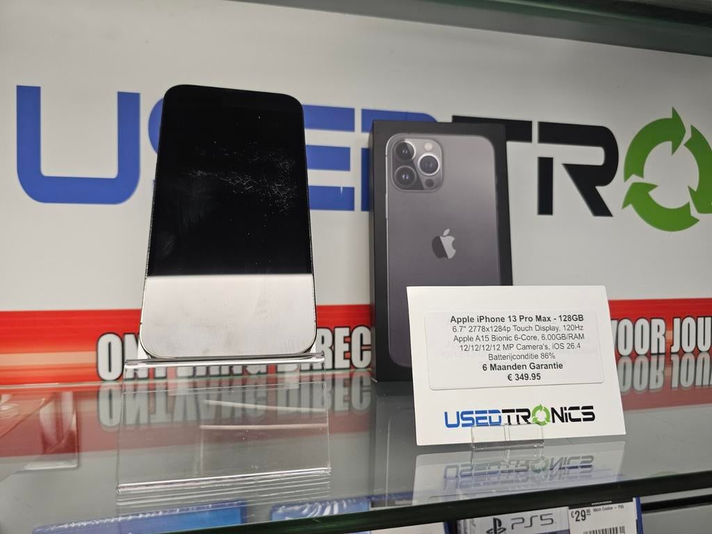 Apple iPhone 13 Pro Max 128GB Zwart, IPhone 16 Pro, 128 GB, Zwart, Ophalen of Verzenden