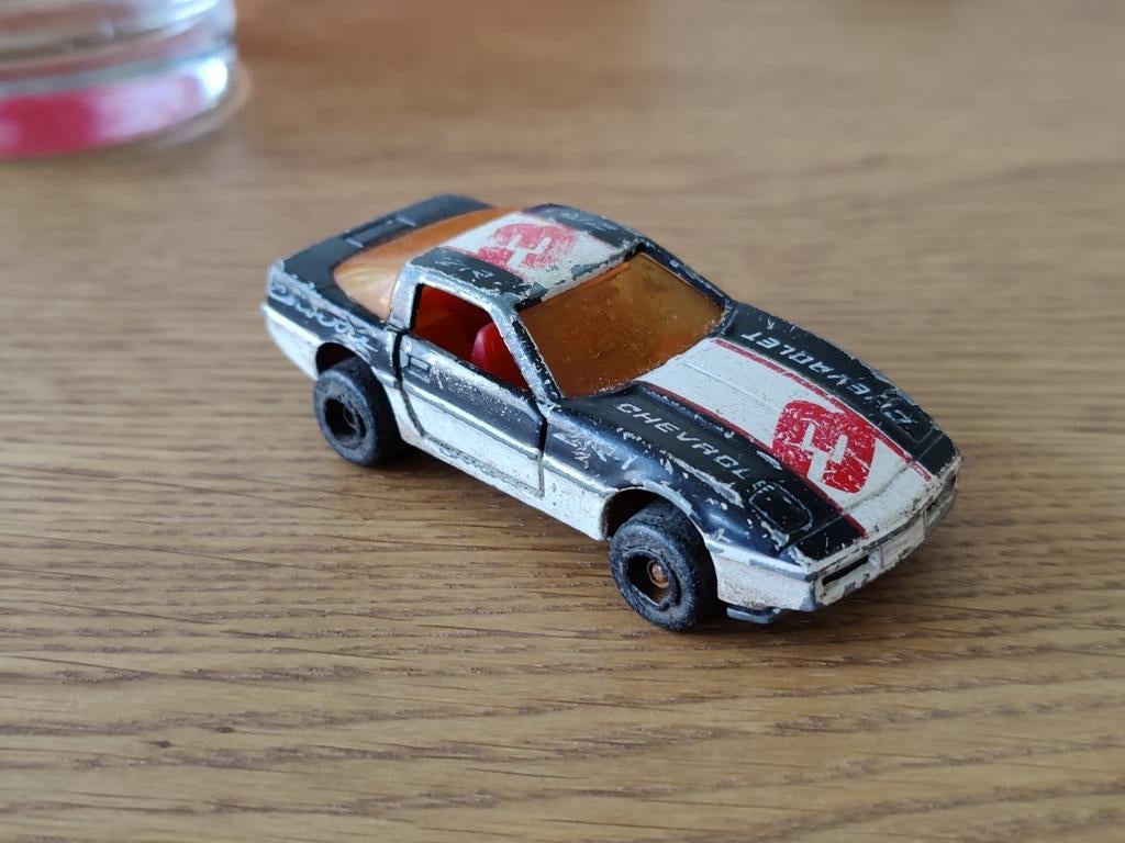 Majorette Chevrolet Corvette WIT en ZWART, Ophalen of Verzenden, Zo goed als nieuw, Auto