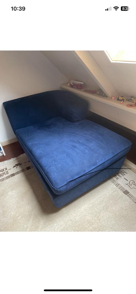 Blauwe Chaise Longue -, Huis en Inrichting, Banken | Sofa's en Chaises Longues, Ophalen, Gebruikt, Eenpersoons, 100 tot 125 cm