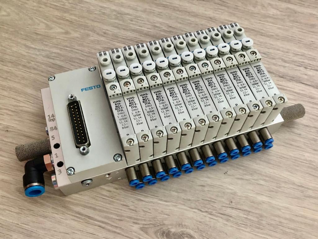 FESTO - VTUG Ventieleiland - 12x VUVG Magneetventiel, Ophalen of Verzenden, Zo goed als nieuw