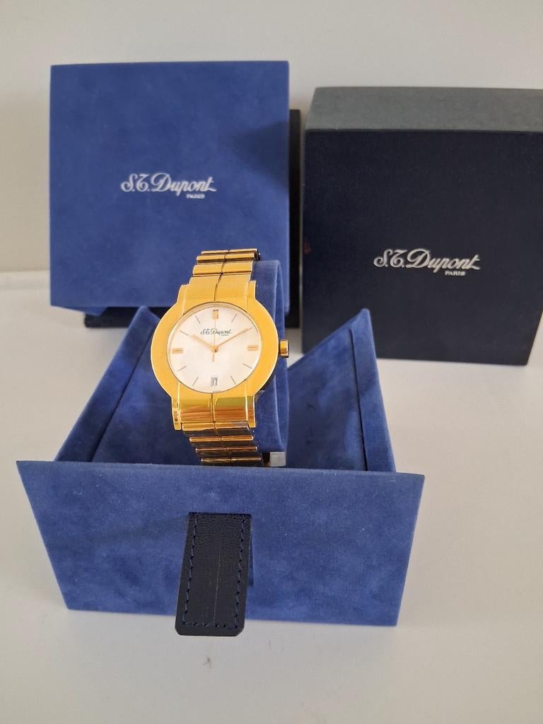 Dupont "D/H Horloge 18K verguld Goud Kleur, Verzamelen, Rookartikelen, Aanstekers en Luciferdoosjes, Ophalen of Verzenden, Gebruikt
