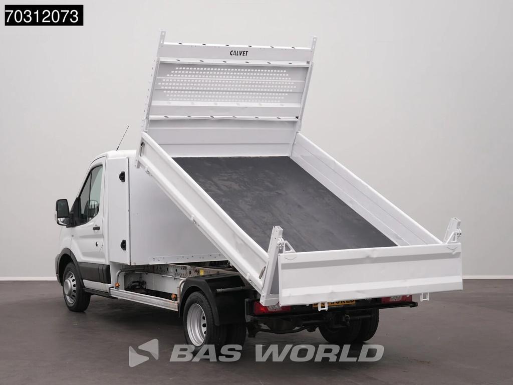 Ford Transit 170pk Kipper met Kist Dubbellucht 3,5t Trekhaak, Stof, Euro 6, 4 cilinders, Wit