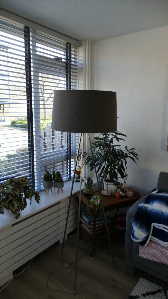 Te koop: Hang- en Vloerlamp van dezelfde serie, Ophalen, Gebruikt, Stof, 75 cm of meer