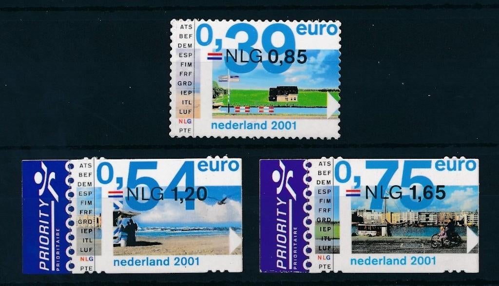 1991 - 1993 (jaar 2001) | Eurozegels in dubbele waarde, Postzegels en Munten, Postzegels | Nederland, Ophalen of Verzenden, Na 1940