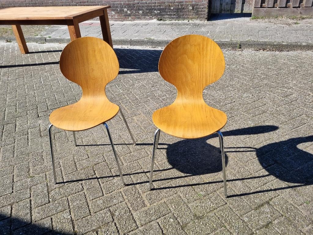 Beukenhouten vlinderstoel Fritz Hansen, Huis en Inrichting, Twee, Overige kleuren, Ophalen of Verzenden, Zo goed als nieuw