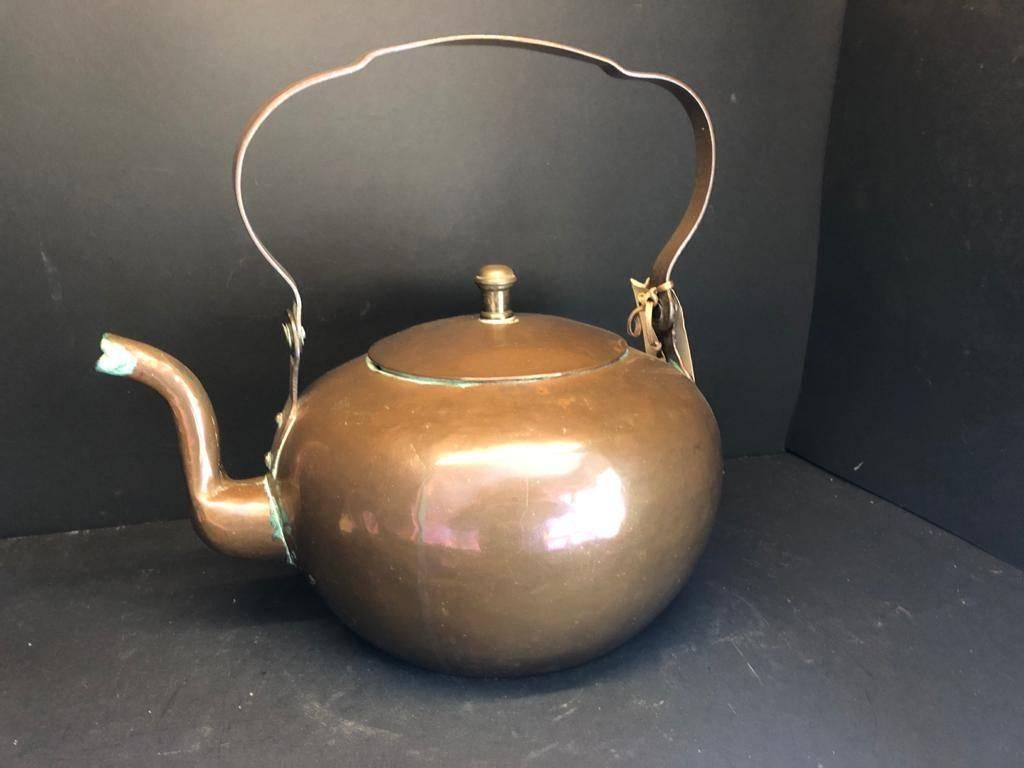 60) Antieke Hollandse koperen appelketel., Ophalen of Verzenden, Koper