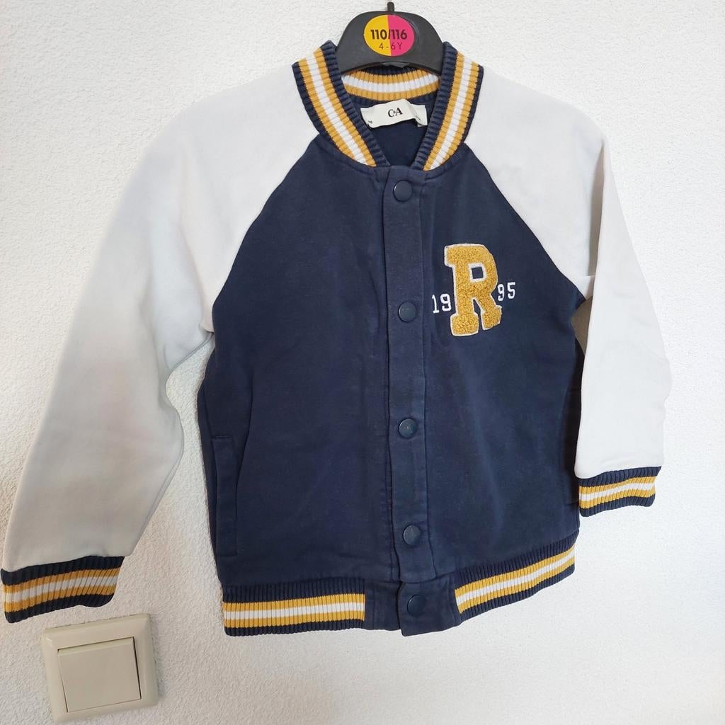 Collegejas C&A maat 110 baseball kraag knoopsluiting lente, C&A, Ophalen of Verzenden, Zo goed als nieuw, Jongen