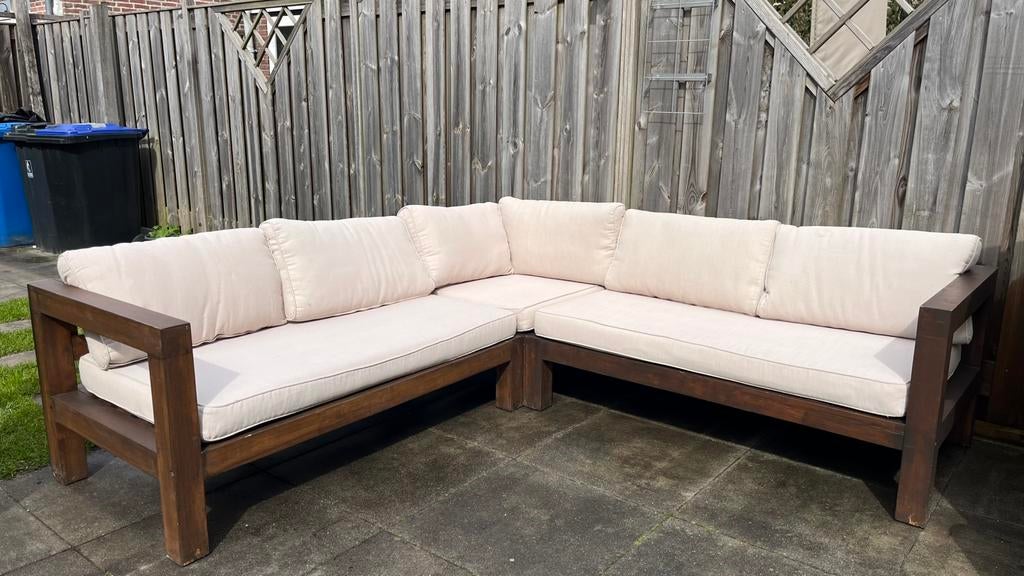 Lounge set, tuinbank acacia hout, Ophalen, Gebruikt, Loungeset, Bank