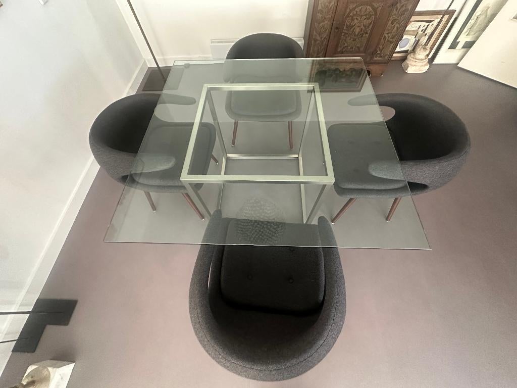 Eetkamerstoelen kuip met armleuning, Huis en Inrichting, Stoelen, Ophalen, Gebruikt, Pelikaan/ kuip met armleuning, Vier