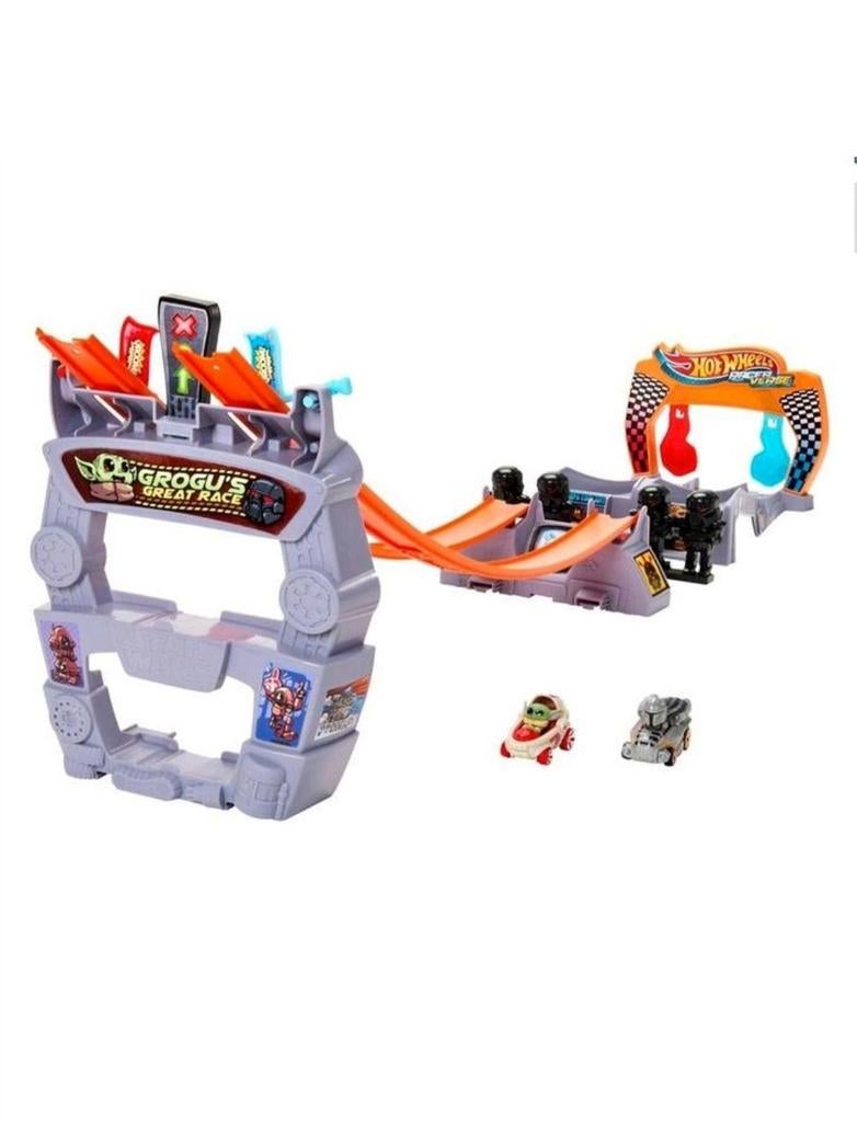 Hot Wheels RacerVerse Star Wars Baanset Grogu/Mandalorian, Racebaan, Zelf te bouwen, Nieuw, Ophalen of Verzenden