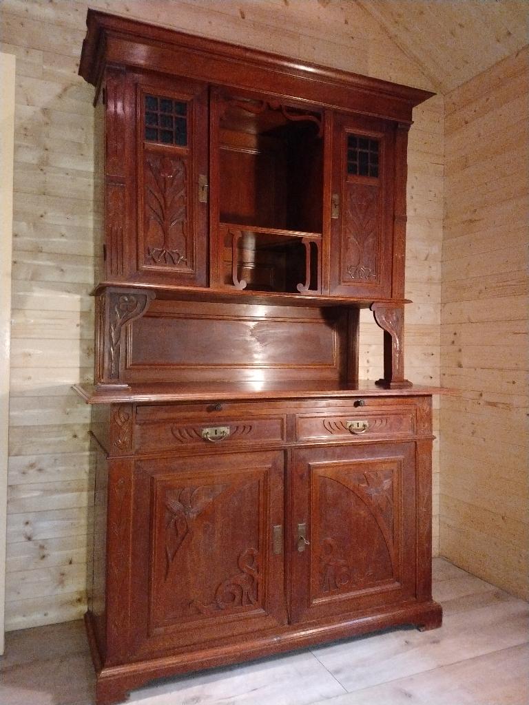 Antieke Duitse buffetkast Jugendstil 1900, eiken, Antiek en Kunst, Antiek | Meubels | Kasten, Ophalen