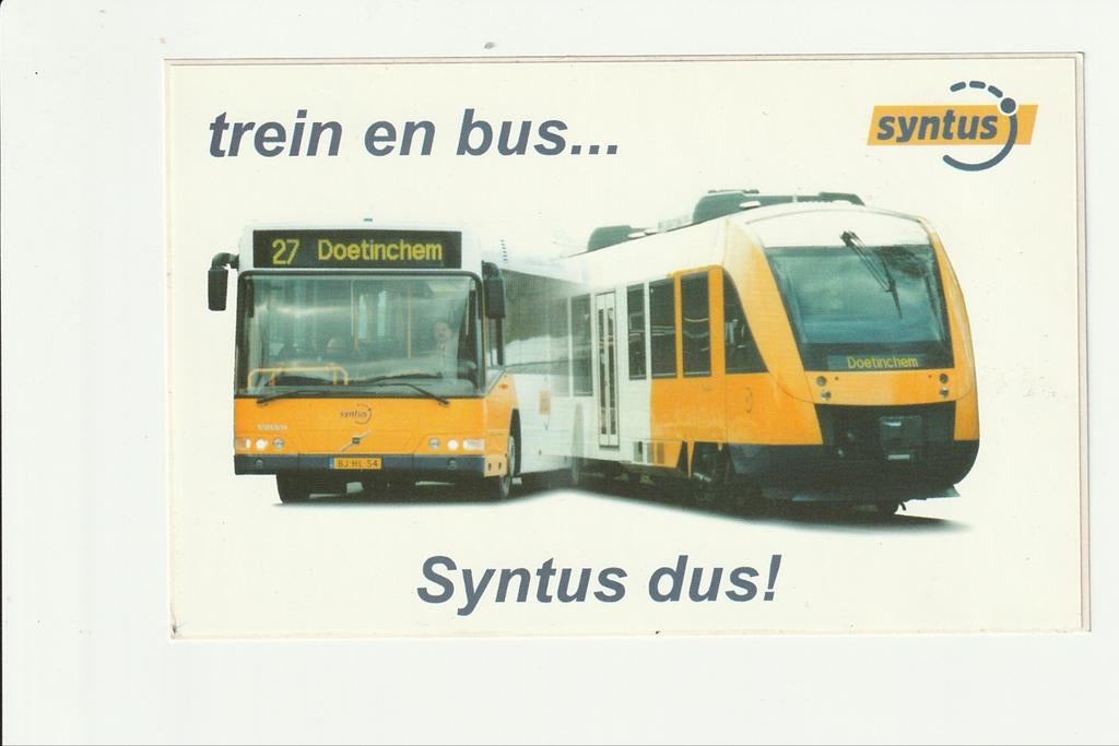 SYNTUS DOETINCHEM LINT TREIN EN VOLVO BUS SYNTUS DUS !, Ophalen of Verzenden, Zo goed als nieuw, Bedrijf of Vereniging