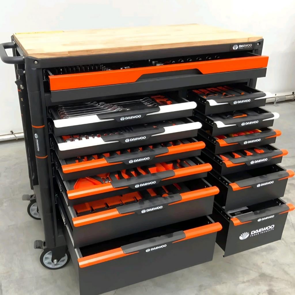 Daewoo DAMWS267 Gereedschapswagen 267-delig met 13 lades, Ophalen of Verzenden, Gevuld, Nieuw