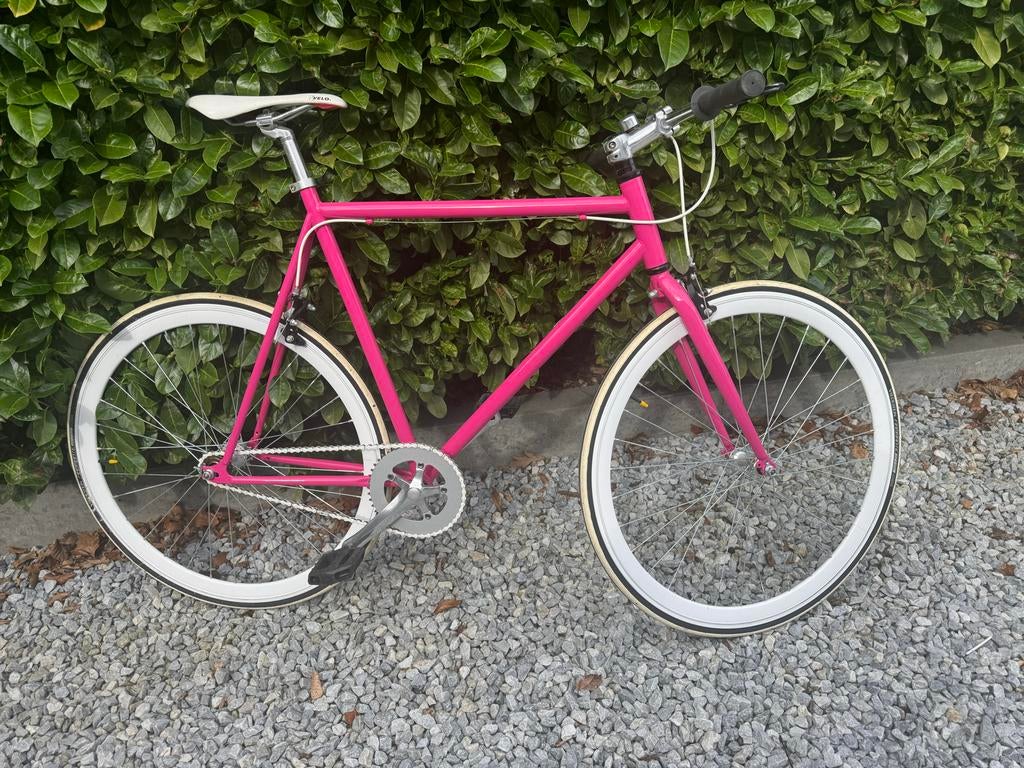 Supergave retro fiets met witte velgen en gloednieuwe banden, 53 tot 57 cm, Ophalen of Verzenden, Gebruikt, Overige merken