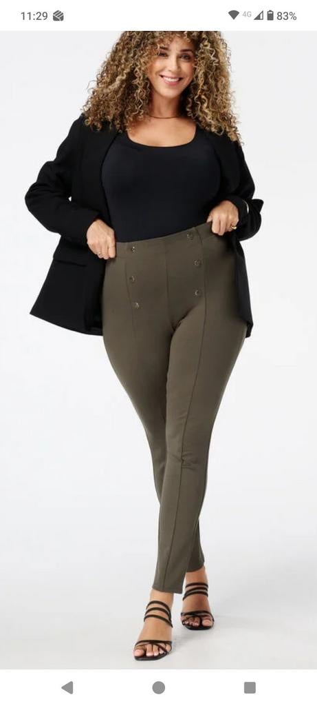 Groene legging maat 48 MS mode, Kort, Maat 46/48 (XL) of groter, Ophalen of Verzenden, Zo goed als nieuw