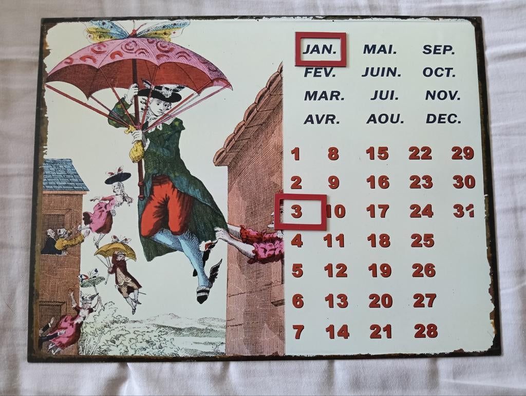 Kalender (staal, magnetisch), Ophalen, Maandkalender