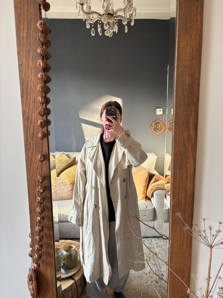 Vintage Cotton Club trenchcoat maat l - Katoen/Linnen, Kleding | Dames, Jassen | Zomer, Gedragen, Beige, Ophalen of Verzenden