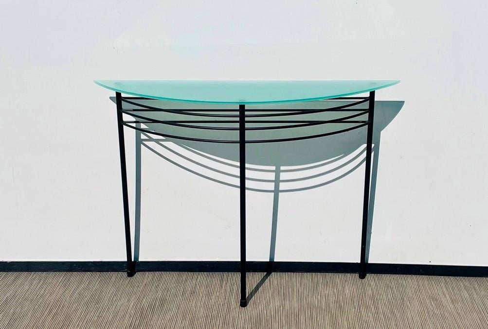 Halvemaan console na Pascal Mourgue. Vintage 90s, Huis en Inrichting, Tafels | Bijzettafels, Zo goed als nieuw, Rechthoekig, 60 cm of meer