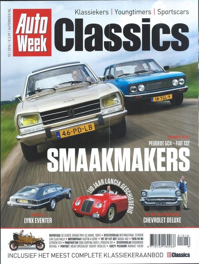 Autoweek Cl 10 2016 : Fiat 132 - Peugeot 504 - Mercedes 350S, Ophalen of Verzenden, Gelezen, Algemeen