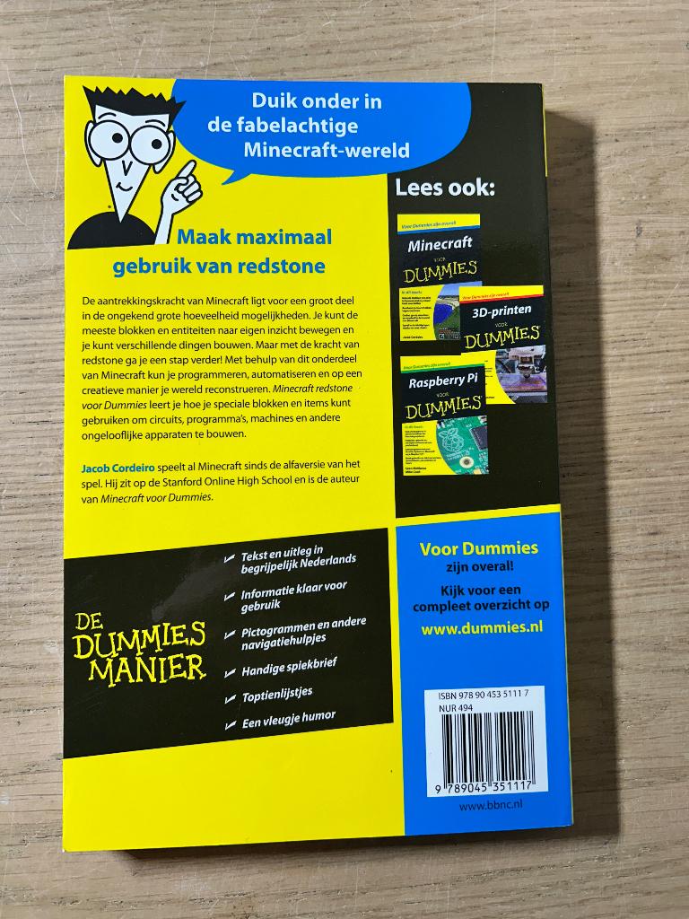 Minecraft Redstone voor Dummies, Boeken, Ophalen of Verzenden, Zo goed als nieuw, Overige onderwerpen